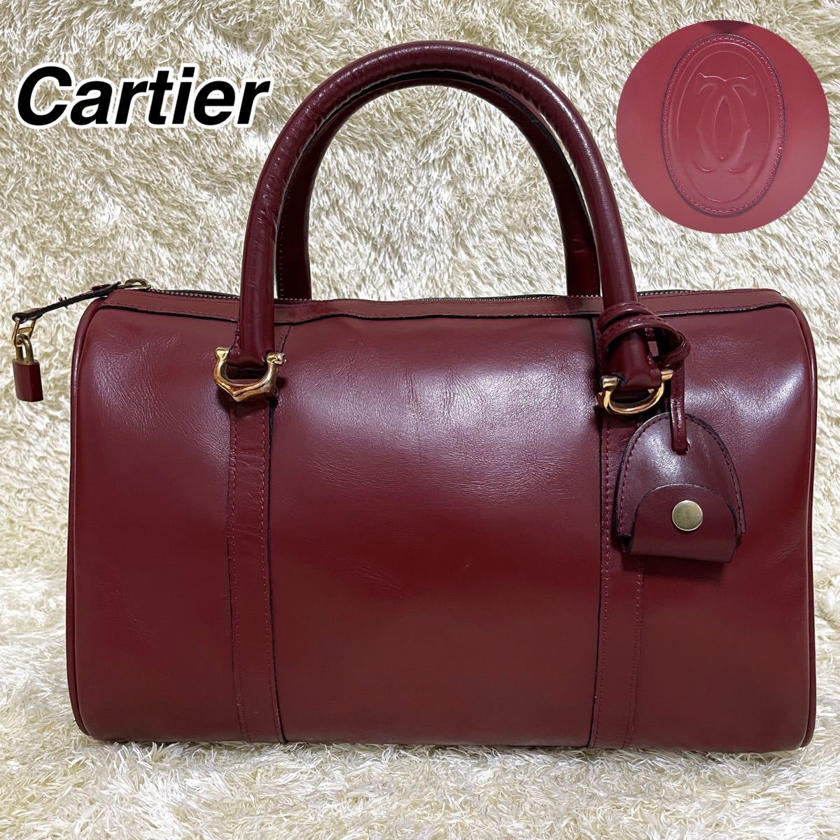 美品》カルティエ Cartier ハンド ミニボストン トート バッグ マスト 