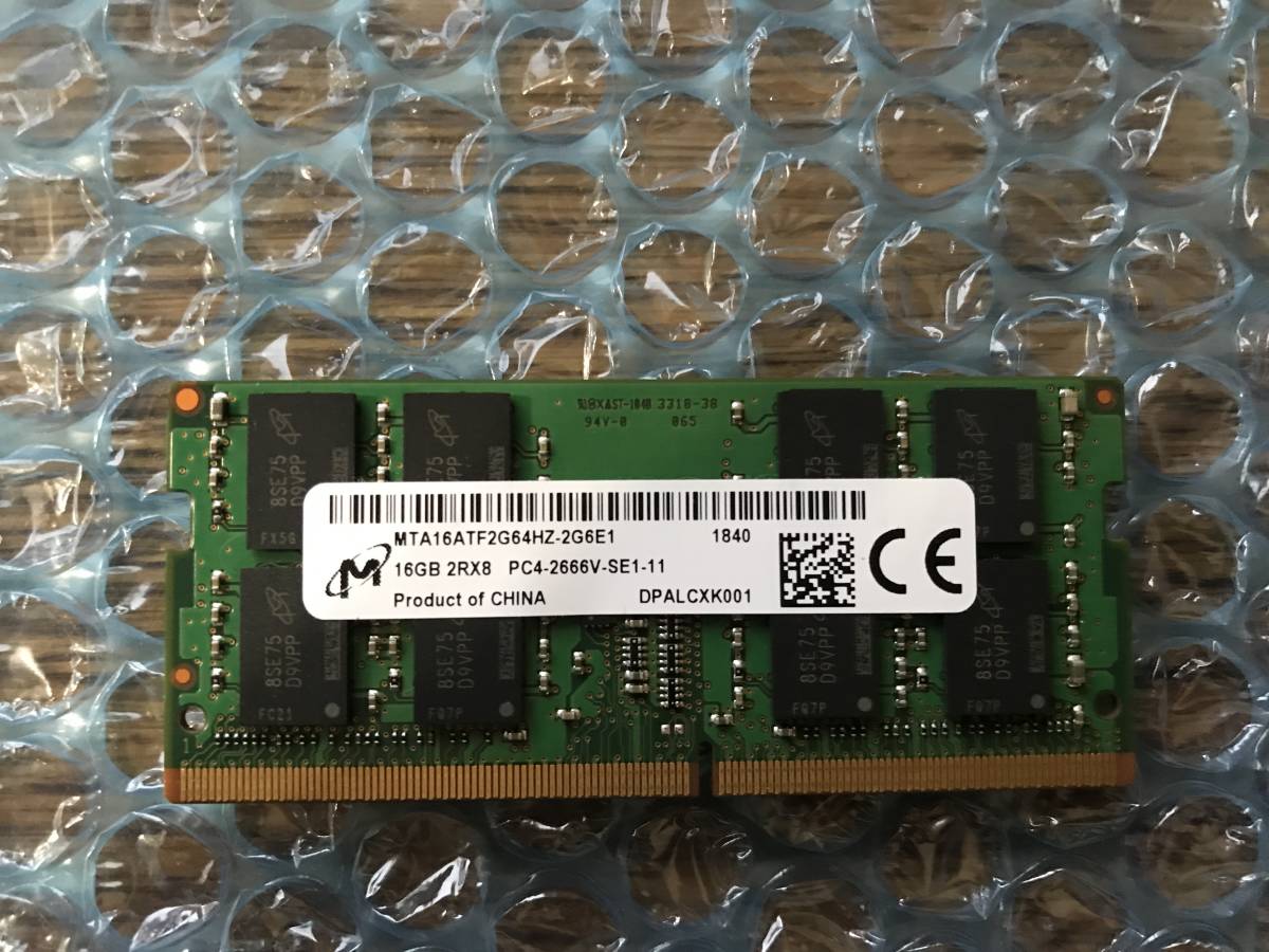 16GB Micron DDR4 ECC Memory MICRON 2RX8 マイクロン 0 RAM PC4-2666V 