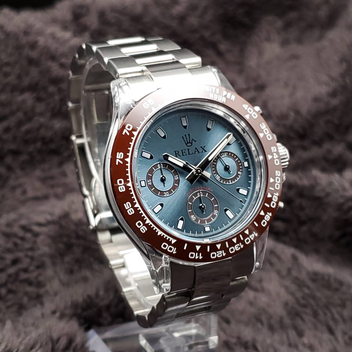 RELAX 腕時計 白黒パンダ デイトナタイプ Relax Daytona Black Panda