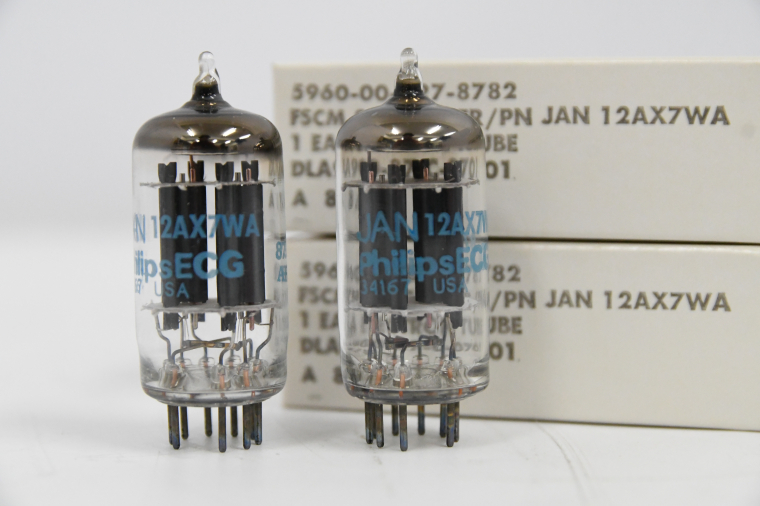 12AX7WA Philips ECG JAN 12AX7WA 2本未使用 Philips ECG フィリップス JAN 12AX7WA 2本 箱入り 真空管 ミニチュア