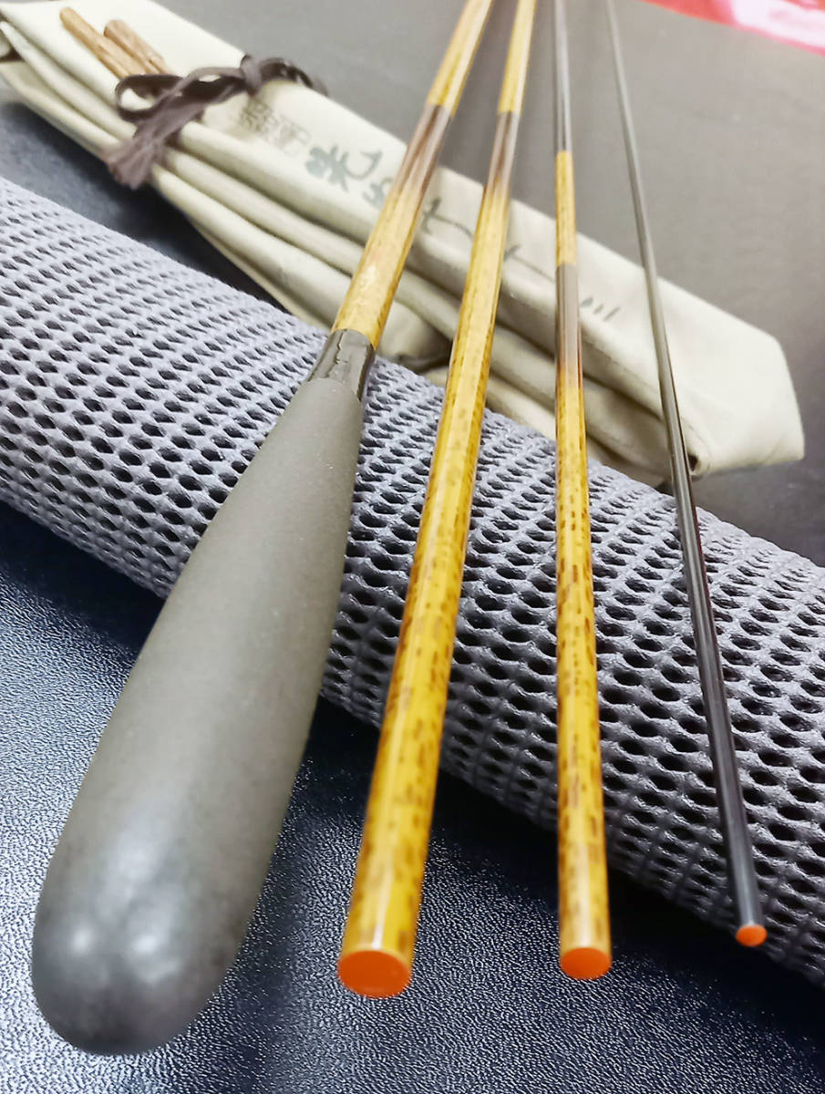 ☆ 1円スタート 朱紋峰 飛ぬけ 13尺 ☆ 美品 ヘラブナ へら竿 シマノ 
