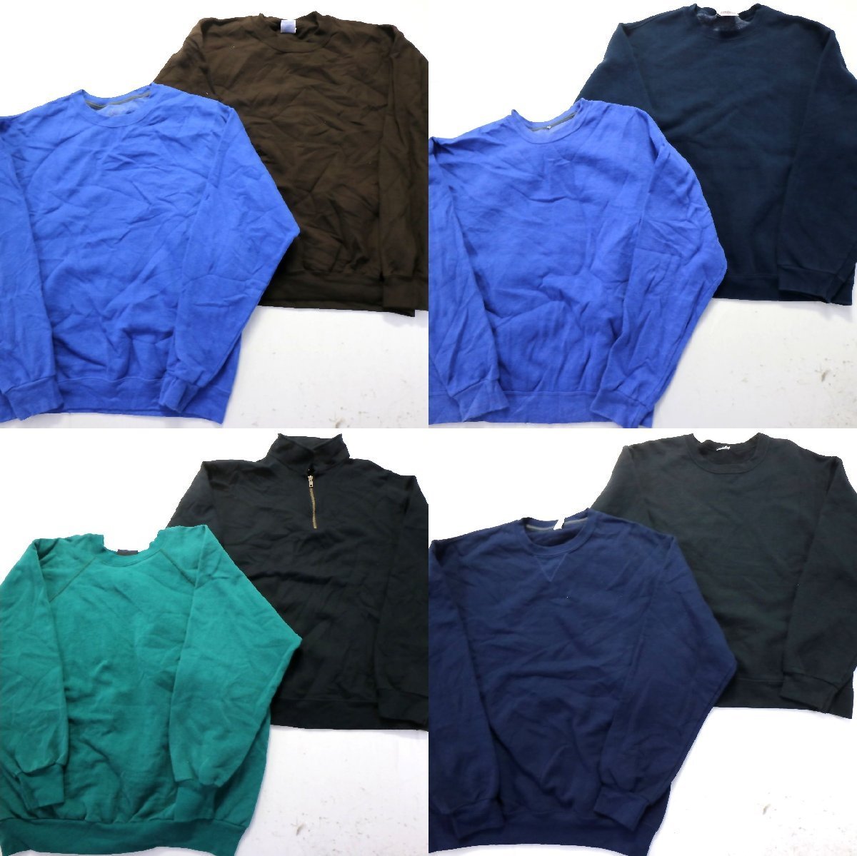 ◎無地系 スウェットパーカー set ハーフジップ パステルカラー 他 (メンズM) 8枚セット まとめ売り 古着卸 1円スタート 最落なし MK8152