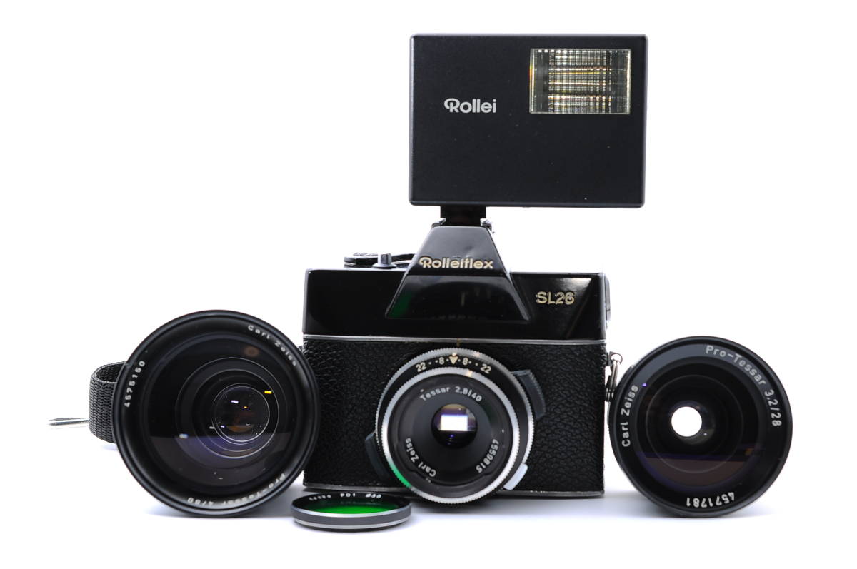 ★良品★ ROLLEIFLEX SL26 Pro-tessar 40mm F2.8 / 28mm F3.2 / 80mm F4 ストロボ 