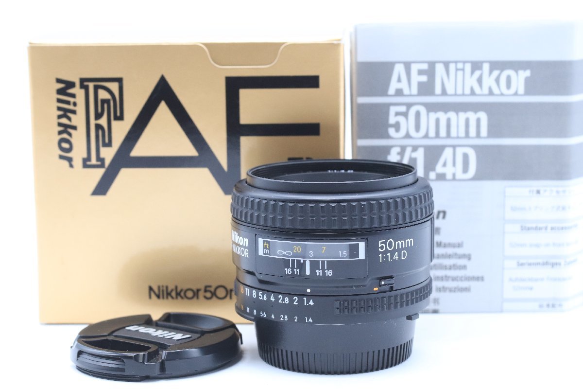 NIKON ニコン AF NIKKOR 50mm F1.4 D 単焦点レンズ 箱 取説付 一眼レフ カメラレンズ 41885-F