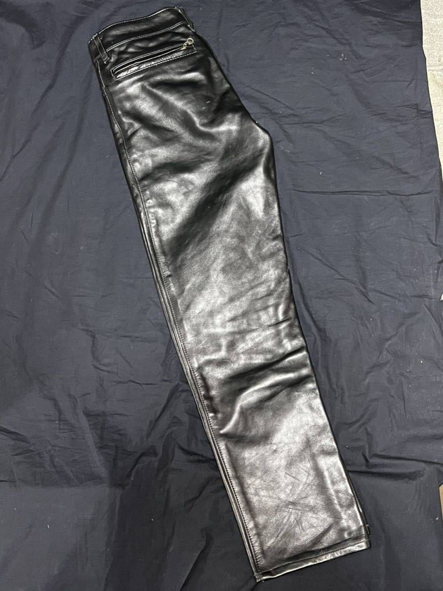 バンソン はやかっ レザーパンツ 30インチ vanson ブラック