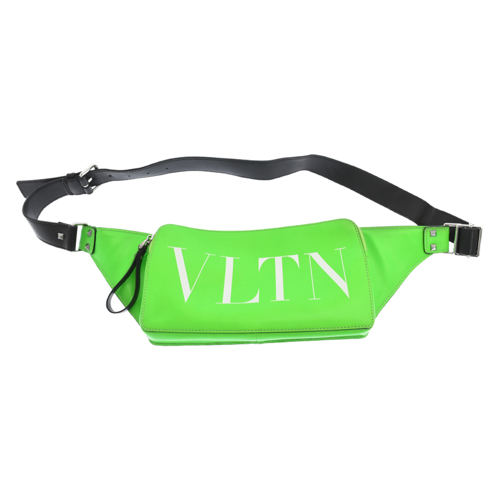 ヴァレンチノ VLTNロゴ ボディーバッグ ウエストバッグ グリーン/ホワイト