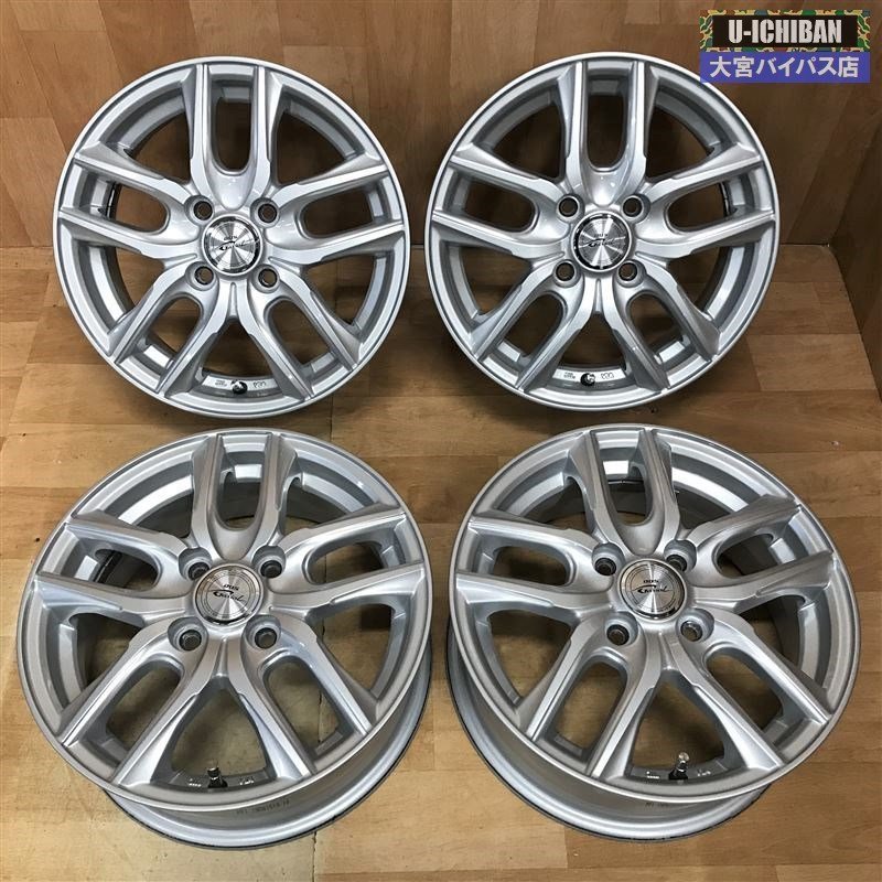 良品ホイール ノート 4穴車フリード 等に 冬用アルミホイールとして DOS Cavial 14インチ 5.5J +50 4H 100 ×4本セット 004