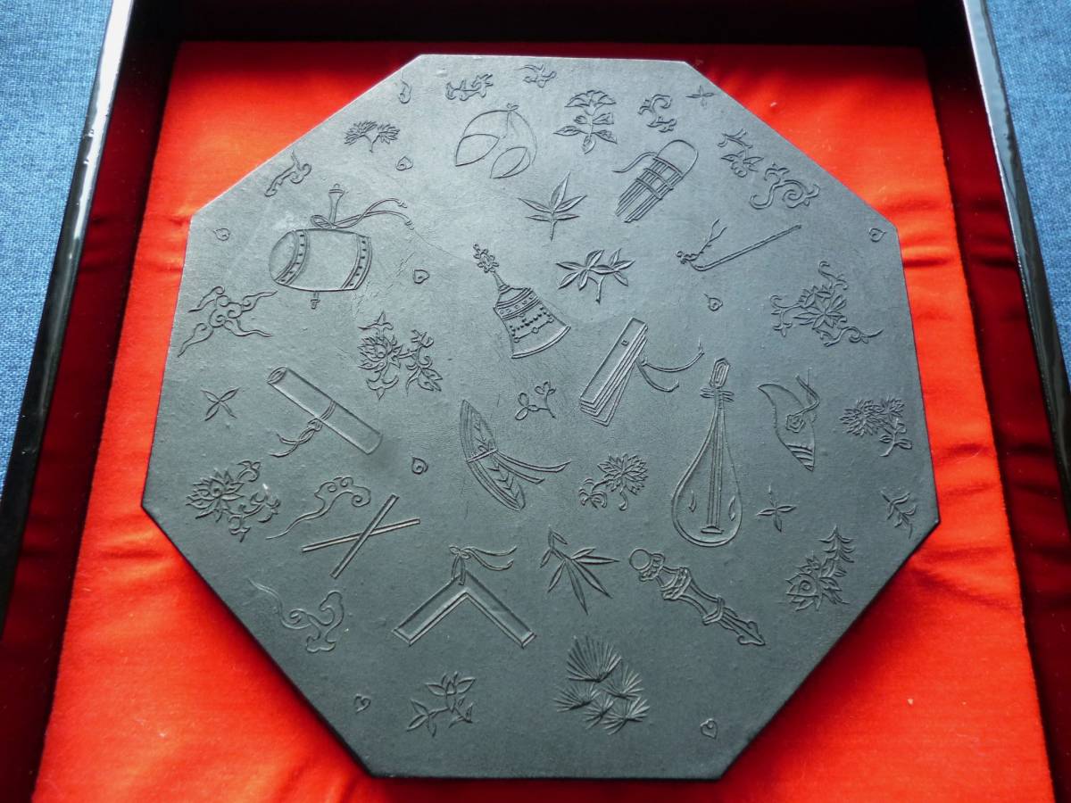 千寿墨 天寶 呉竹精昇堂千寿墨天寶八角型油煙墨菜種油煙