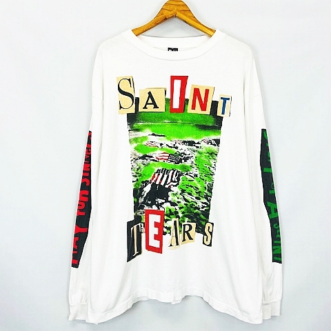 セントマイケル SAINT MICHAEL DENIM TEARS STT LS TEE LANDSCAPE デニムティアーズ 長袖 Ｔシャツ カットソー 白 XL メンズ