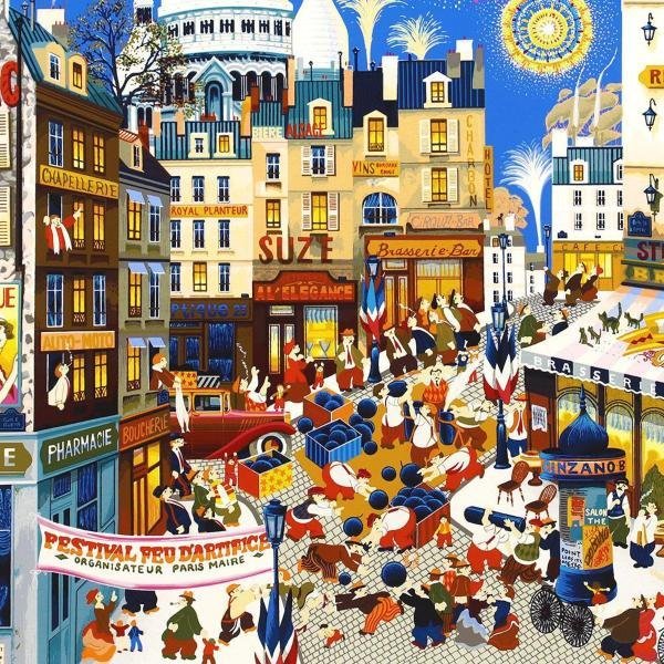 ヒロ・ヤマガタ シルクスクリーン 限定品 『モンマルトルの花火』89