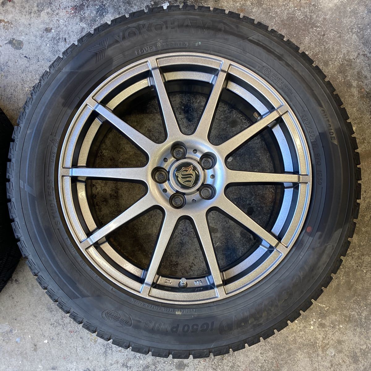【豊富な，SALE】 バリ山！225/55R17 ヨコハマ IG50 プラス 2016年製 S 17×7j+48 PCD100/5H スタッドレス 4本 検: スバル XV ハイブリッド フォレスター