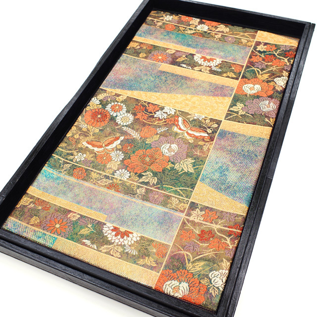 ◆みやがわ oy2566.袋帯 京都 西陣 高級 佐波理綴調 金糸 煌めく ラメ糸 蝶 牡丹 花 正絹 販売 購入 リサイクル 美品 新古品 仕立て上がり