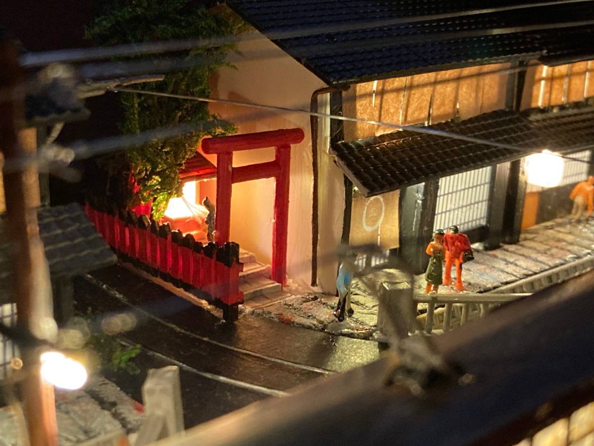 昭和の想い出「京都慕情　稲荷小路上ル」（照明付き）ジオラマ / フルスクラッチ