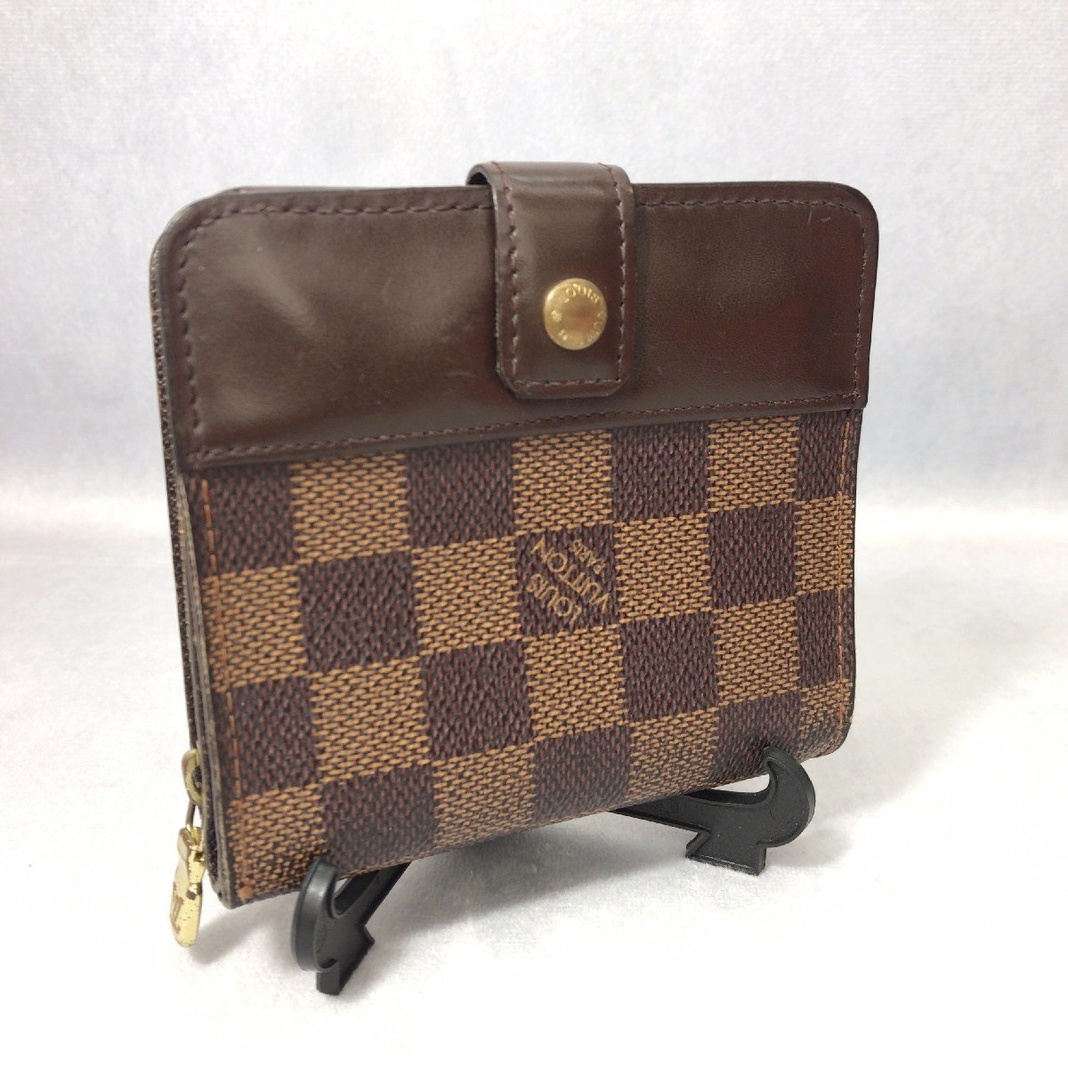 LOUIS VUITTON ルイ ヴィトン ダミエ コンパクトジップ 二つ折り 財布