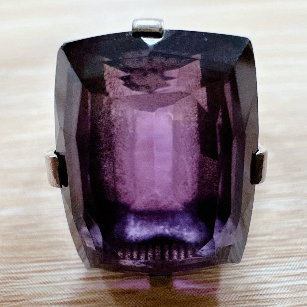 PM 紫色石 リング プラチナ カラーストーン 白金 指輪 14.5号 7.8g 