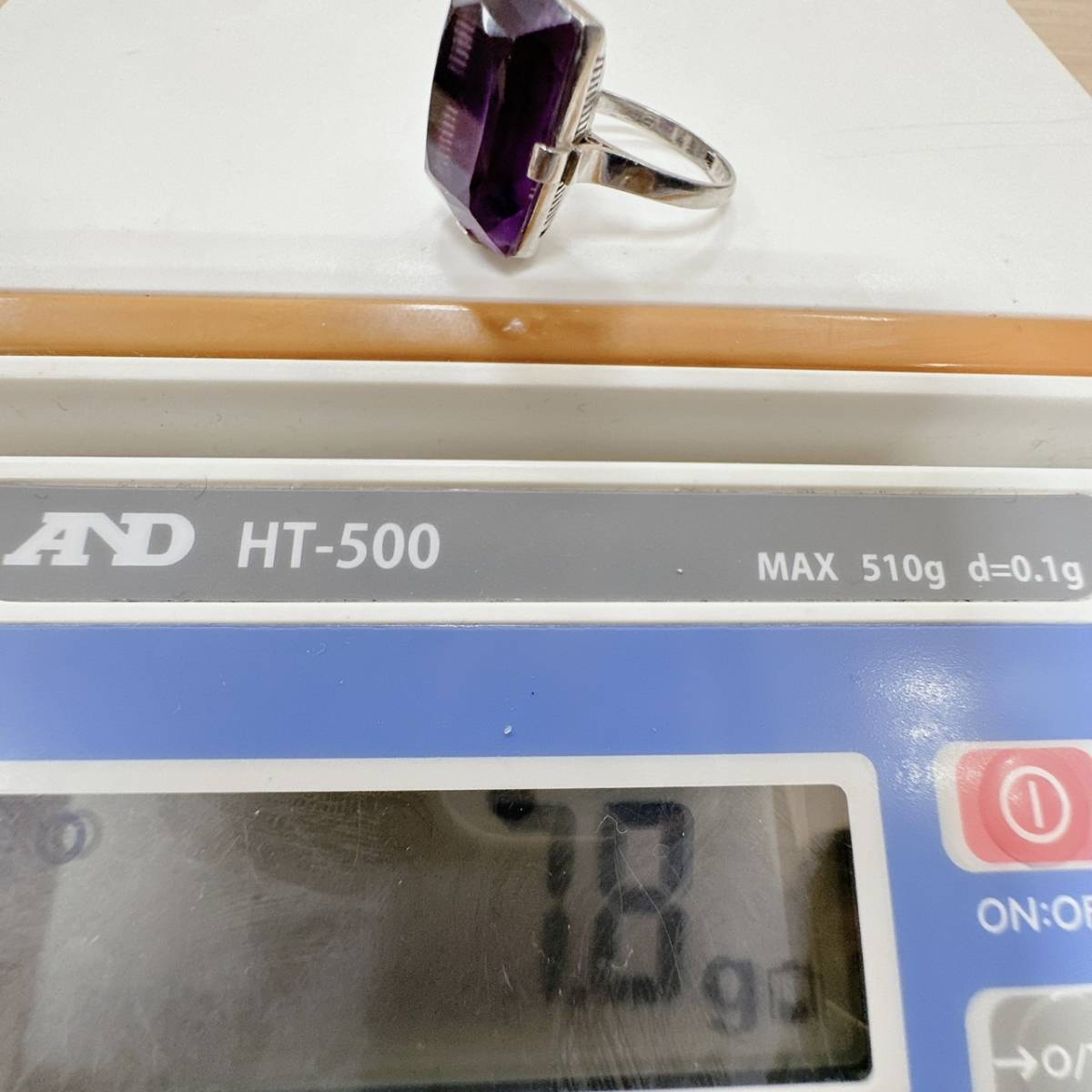 PM 紫色石 リング プラチナ カラーストーン 白金 指輪 14.5号 7.8g 