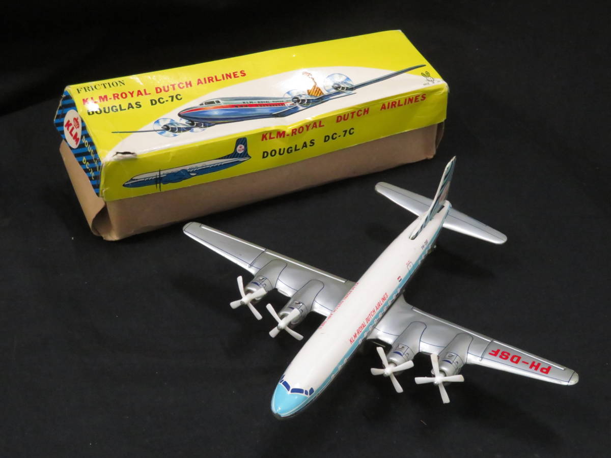 新品 ブリキ 飛行機 JAL ダグラス DC-7C 日本製 当時物 動画あり