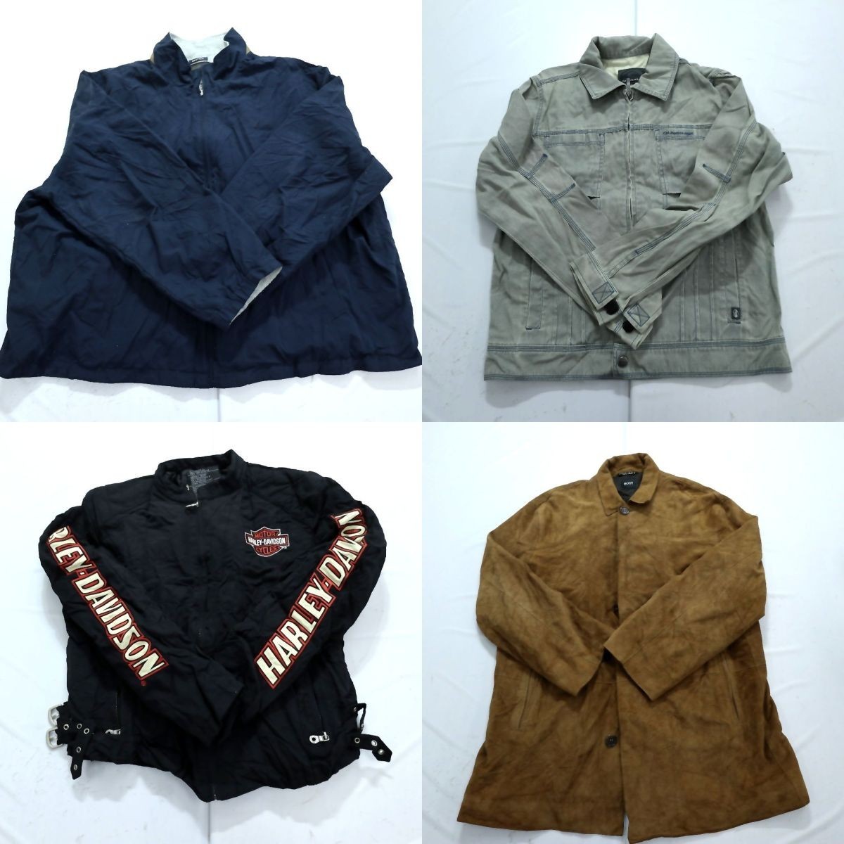 ◎ブランドMIX ジャケット set ハーレーダビッドソン 他 (メンズサイズ不明) 4枚セット まとめ売り 古着卸 1円スタート 最落なし ML871