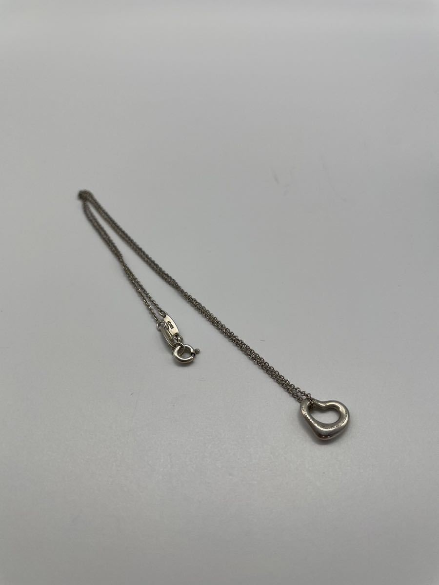 1円【ティファニー 】オープンハート シルバーネックレス TIFFANY&Co