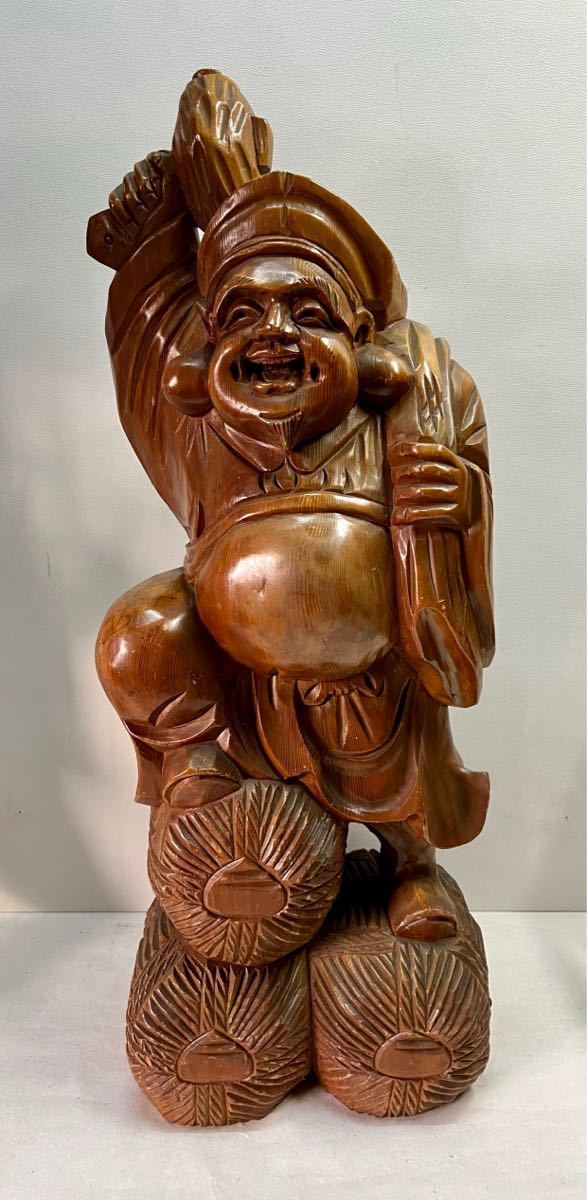お得，HOT 欅無垢 木彫 一刀彫 大黒様 福禄寿 置物 高さ６１ｃｍ ８ｋｇ(木工、竹工芸)｜売買されたオークション情報、yahooの商品情報をアーカイブ公開 - オークファン 木工、竹工芸