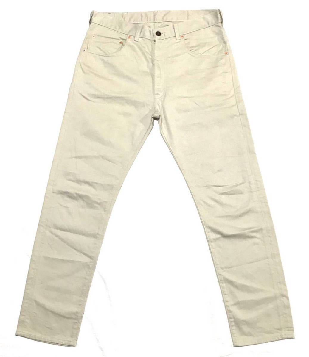 【美品】LEVIS LVC 519 BIG-E リーバイス 60s ヴィンテージ 復刻 ピケパンツ W34 アイボリー トルコ製 42TALON タロン スリム スラックス 