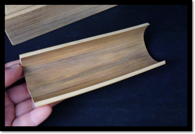 竹製 細工彫『漢詩文』茶合 茶量 仙媒 在銘⁄ 煎茶道具 竹仙媒 茶合