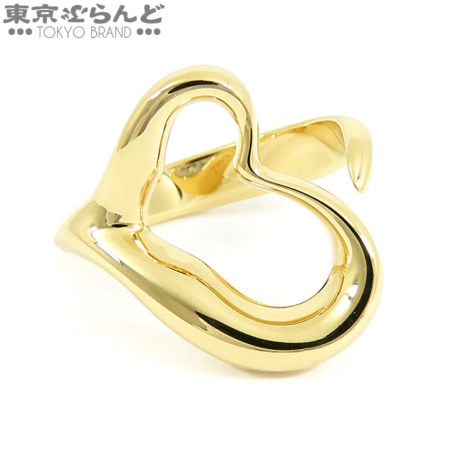 101634645★ティファニー TIFFANY＆Co. エルサ ペレッティ オープン ハート リング 指輪 K18YG イエローゴールド 10号相当 仕上済