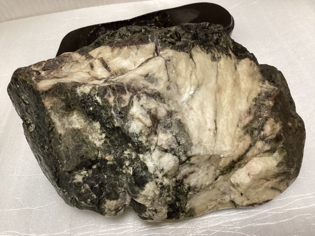 天然石 菊花石 置物 鑑賞石 自然石 水石 盆石 飾石 台座付 飾り石