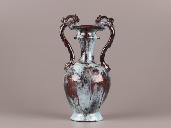 中国古玩 唐物 花瓶 時代物 初だし品 極上品 宋代 青磁 PJ536. 辰砂 益田