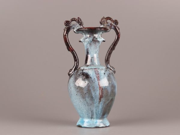 中国古玩 唐物 花瓶 時代物 初だし品 極上品 宋代 青磁 PJ536. 辰砂 益田