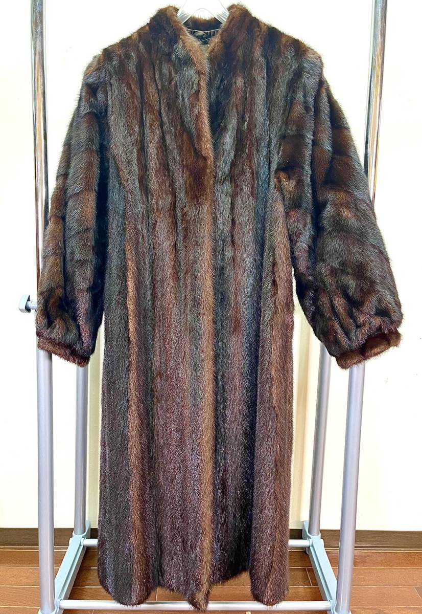 GN6561#最高級毛皮*MINK＊ダークミンク*ファーコート*ミドルコート*リ