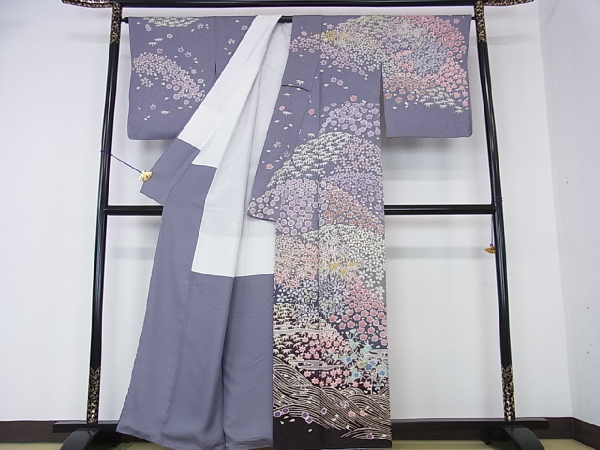 花美人着物■中国三大刺繍　スワトウ刺繍　汕頭刺繍　蘇州刺繍　訪問着　花車　逸品　eee3345 汕頭刺繍 スワトウ刺繍 中国三大刺繍 未使用 中国三 汕頭