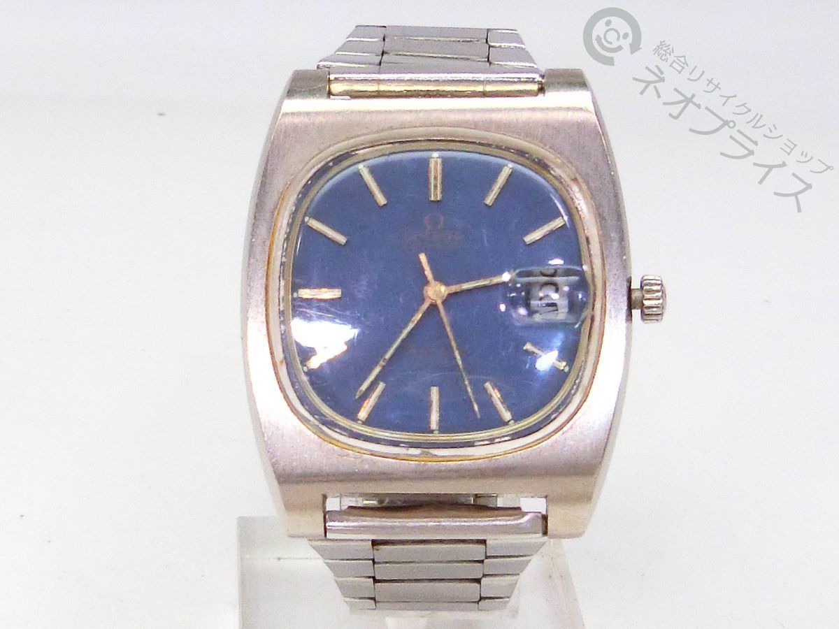 ◇N2436 OMEGA オメガ ジュネーブ TVスクリーン メンズ 青文字盤 自動 