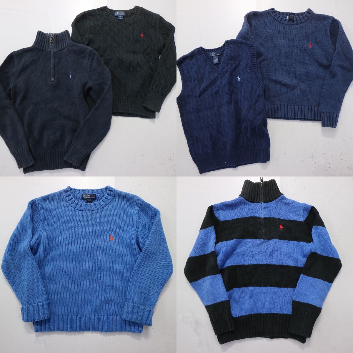 ◎ブランドMIX ニット set ラルフローレン ハーフジップ 他 (キッズS) 6枚セット まとめ売り 古着卸 1円スタート 最落なし ML1914