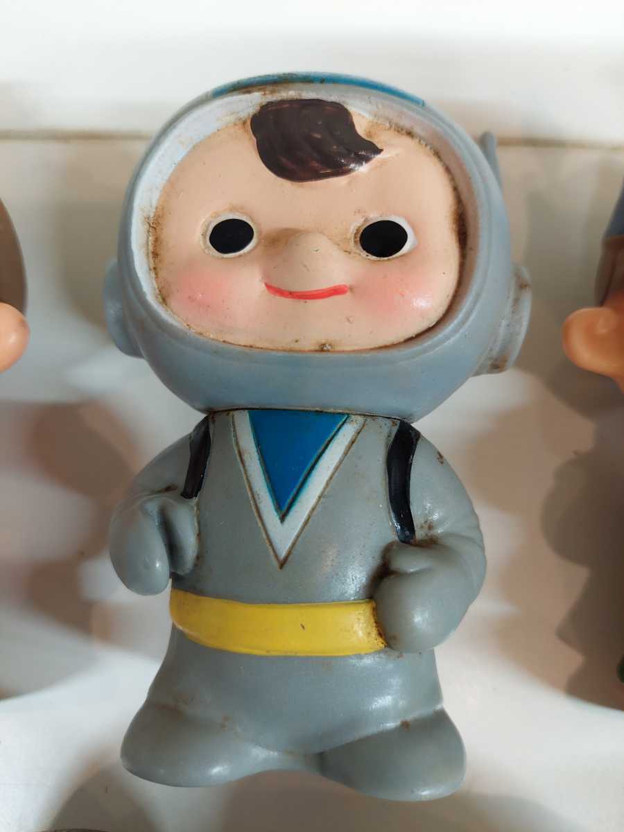 昭和レトロ 富士銀行 ソフビ人形 貯金箱 ボクちゃん 7点セット(ソフビ