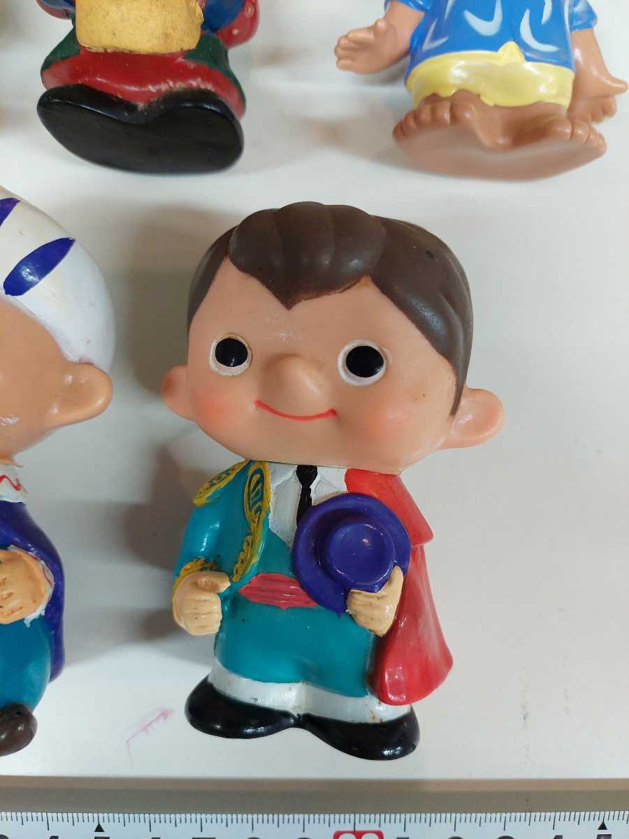 昭和レトロ 富士銀行 ソフビ人形 貯金箱 ボクちゃん 7点セット(ソフビ