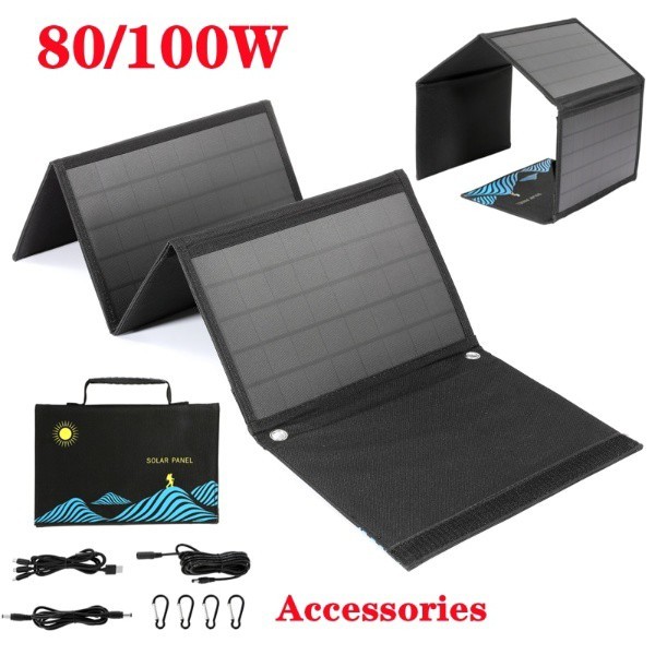 100W ソーラーパネル : | USB-C⁄USB-A⁄DC ワット⁄80 FlexSolar ポータブル