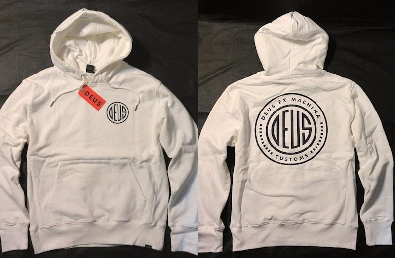 本物正規◆Deus ex Machina デウス◆厚手 スウェットパーカー austin■M■VINTAGE WHITE■新品 ■アメリカ購入/裏地起毛