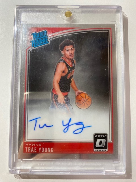 PANINI 2018-19 DONRUSS OPTIC TRAE YOUNG RATED ROOKIE AUTO RC 
