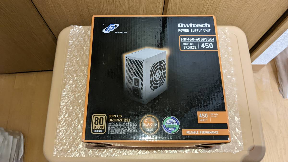 【動作品】Owltech FSP450-60GHS(85) 80PLUS Bronze SFX電源 450W【美品】