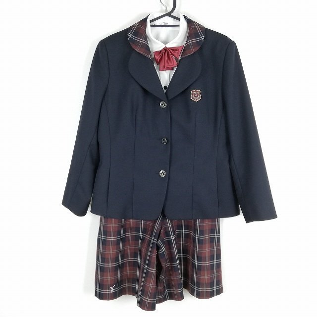 1円 ブレザー チェックキュロット リボン 上下4点セット 指定 LL