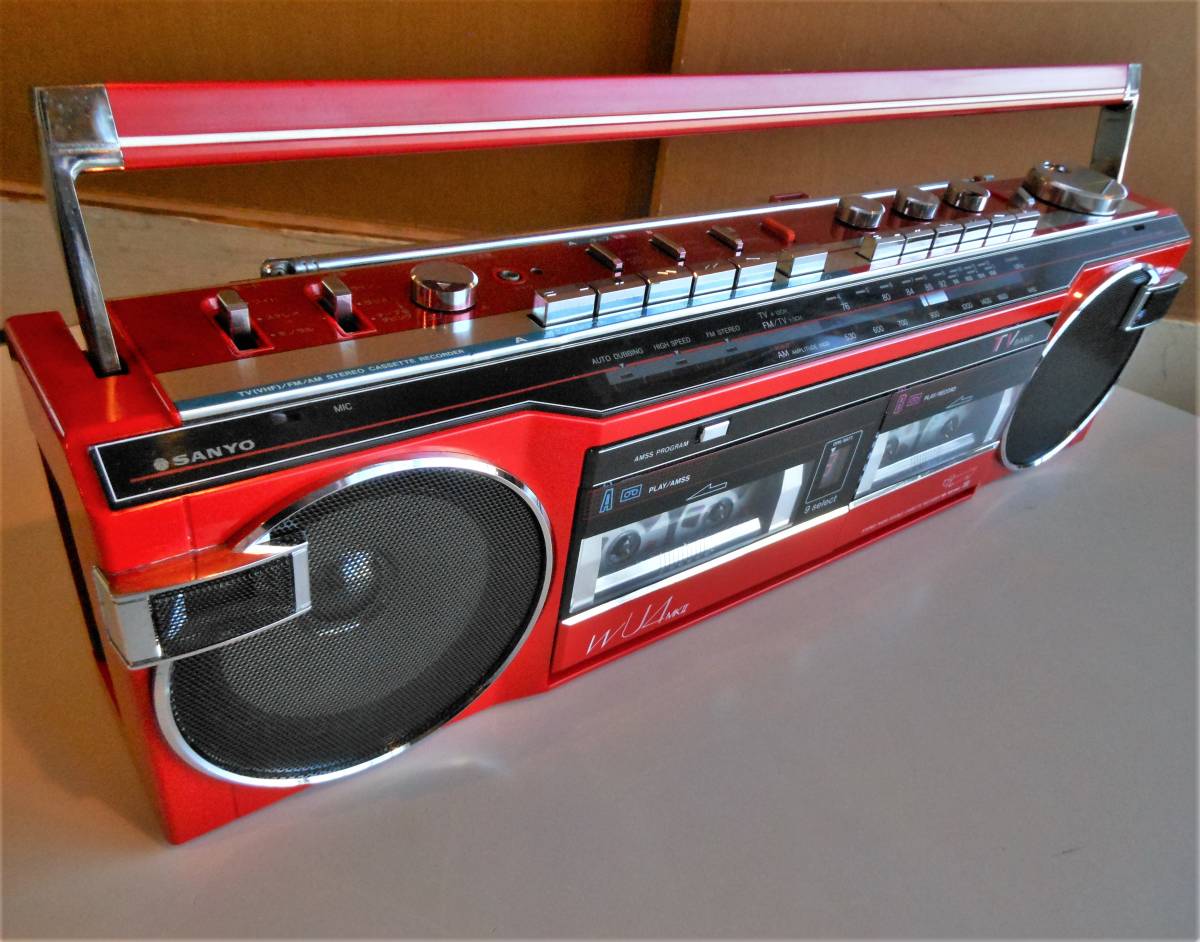 SANYO 80s 小型ダブルラジカセ WU4 - Yahoo!オークション 人気色 MR