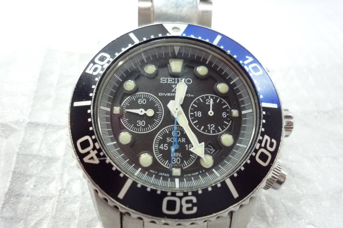 SEIKO セイコー AIR DIVER，S200mステンレススチール 腕時計 V175-OADO 