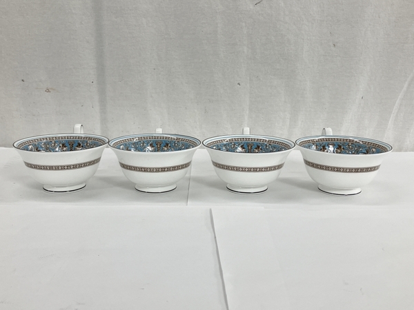 WEDGWOOD フロレンティーン ターコイズ ピオニー カップ ソーサー 4客