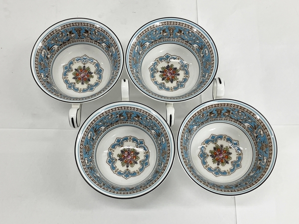 WEDGWOOD フロレンティーン ターコイズ ピオニー カップ ソーサー 4客