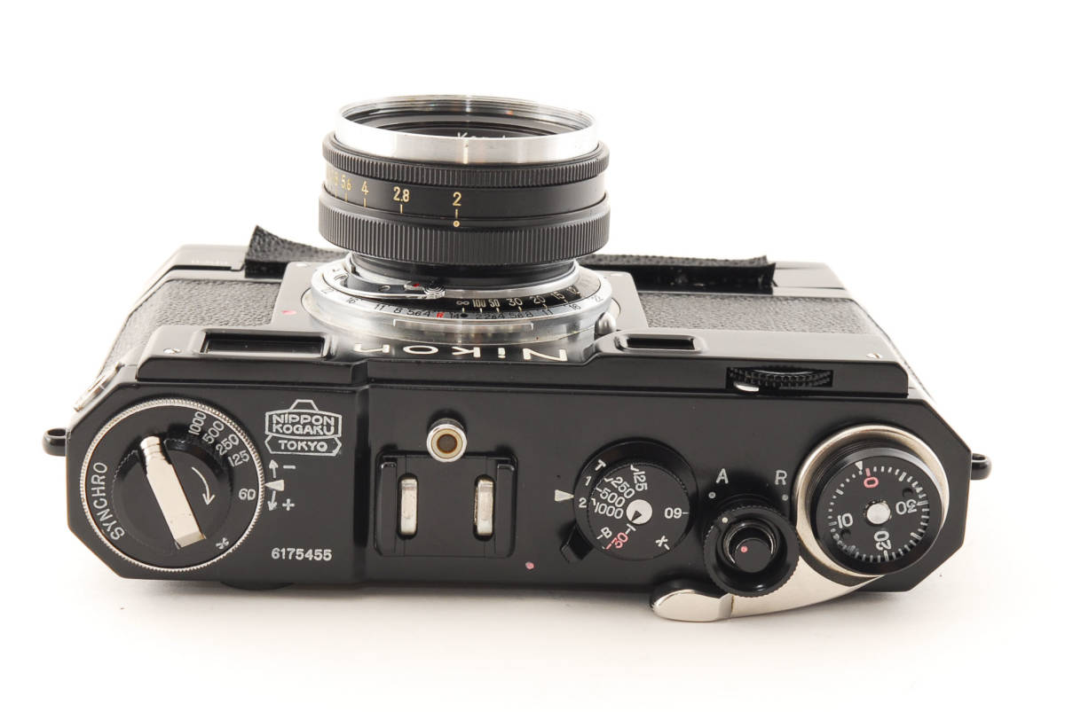 外観美品】Nikon S2 ブラック リペイント Nikkor-H 5cm F2 (50mm