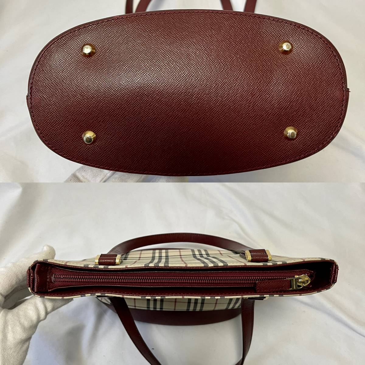 1円スタート】美品 BURBERRY トートバッグ ノバチェック キャンバス 