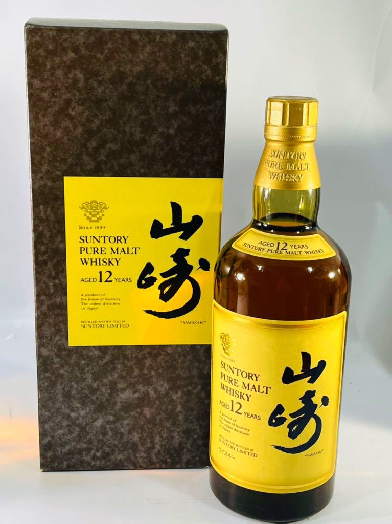 未開栓] サントリー ピュアモルトウイスキー 山崎12年 750ml 木箱付
