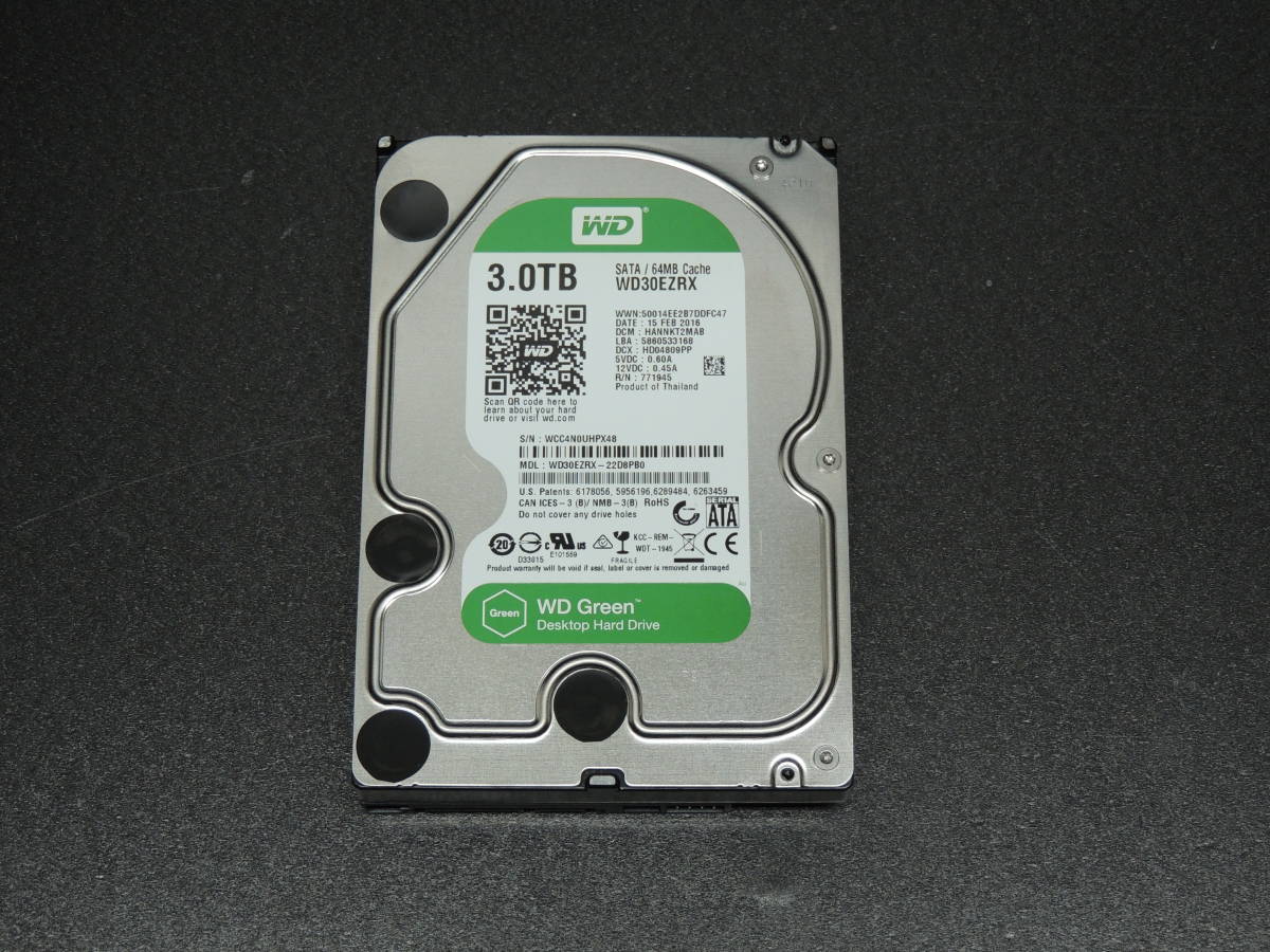 検品済み/使用59時間】WD 3TB HDD WD30EZRX 管理:i-22 【公式通販】
