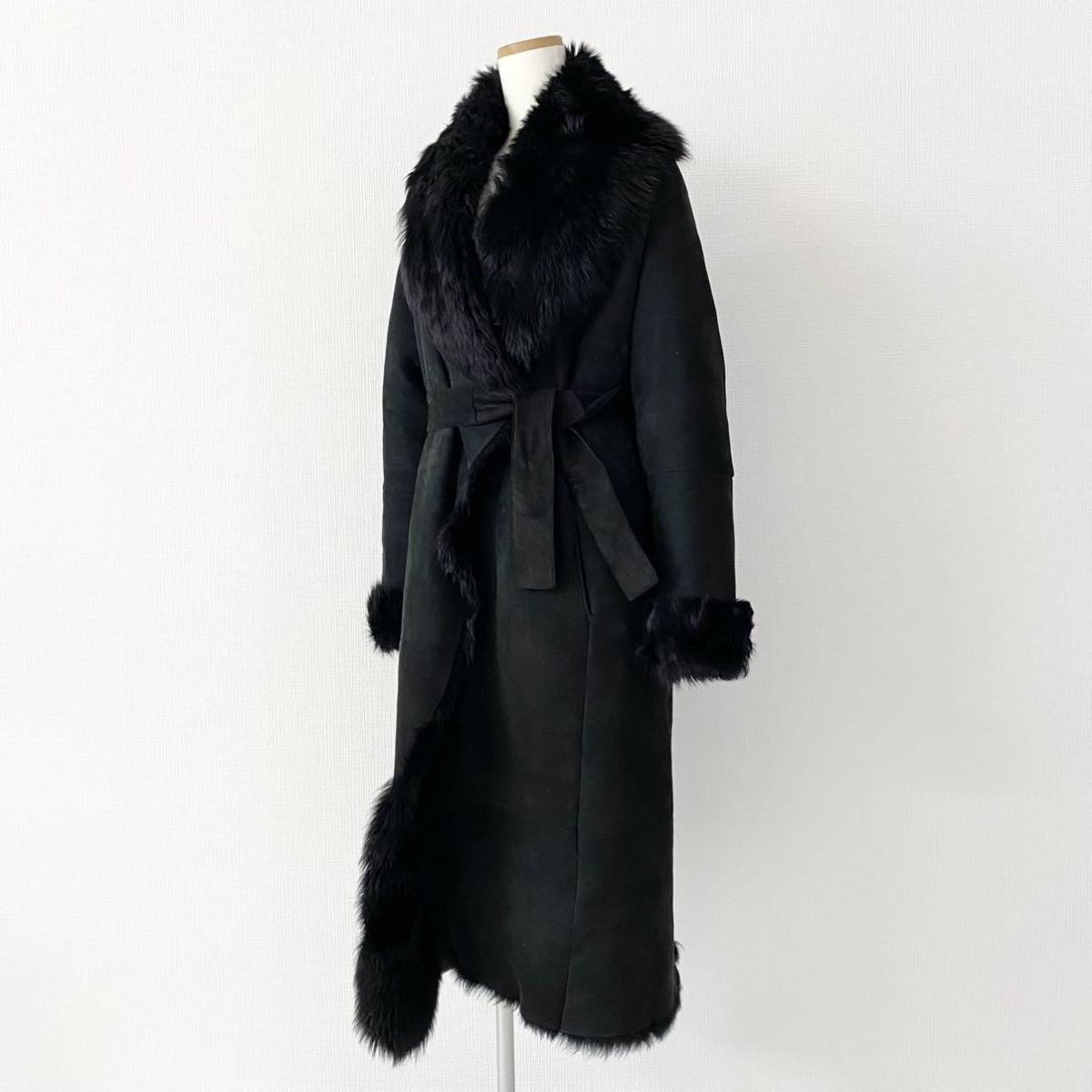 大得価，HOT Ha27 伊製 DONNA KARAN ダナキャラン 最高級スペイン産 肉厚ムートン ムートンコート ロングコート P 日本サイズL相当(ムートン、ラム)｜売買されたオークション情報、yahooの商品情報をアーカイ ムートン、ラム